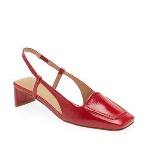 NEW Mansur Gavriel Primrose Slingback Pump Red Sz 38